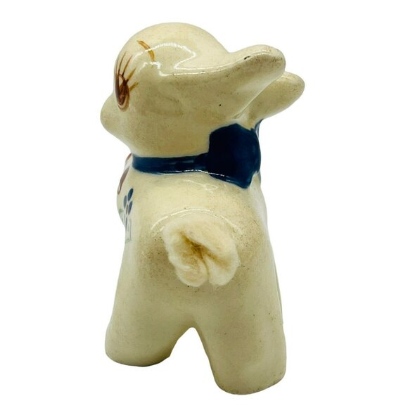Vintage Sheep Lamb Cotton Tail Cotton Ball Dispenser Holder Art Pottery - Picture 3 of 8